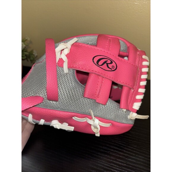 Rawlings PL90PSM Pink/ Gray Baseball Softball Glove Youth Players Series RHT - Picture 6 of 9